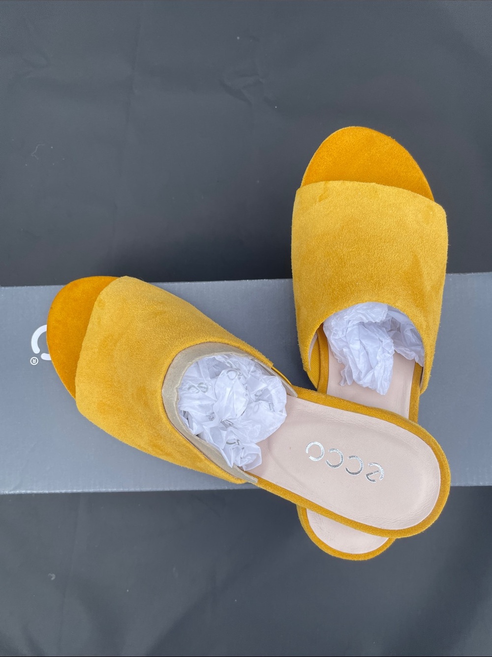 Ecco Women’s Mustard Suede Slide Mules